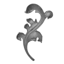 Ornament - leaf, right h200, b95, t6mm