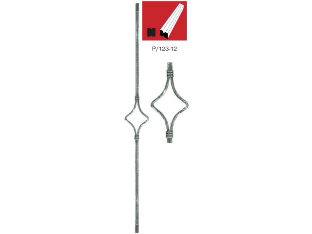 Decorated rod h900, b95mm, P/123-12