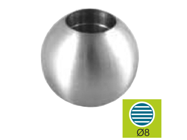 Záslepka výplně D8 nerez. koule D20 AISI304, D20/d