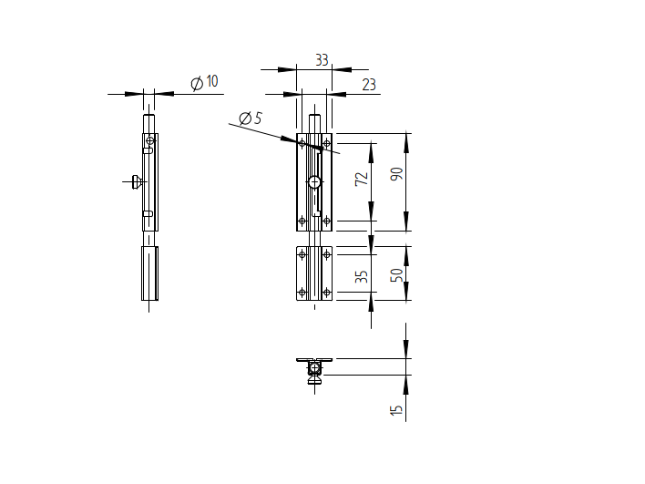 Stangenriegel Zn, L=150mm