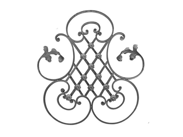 Rozeta kovaná,květ list, plot,brána,710x640,16x8mm