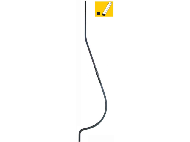 Decorated forged rod h900, 12x12mm