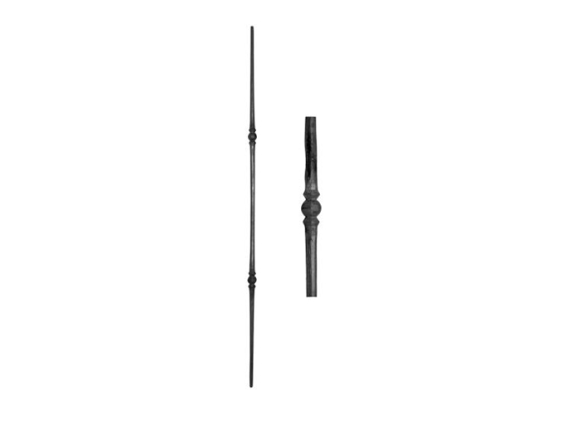 Zierstab mit 2x Element h1000, b24, D12-8mm