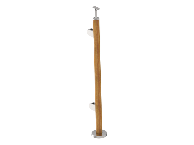 Pfosten, Buche - links AISI304+BEECH, D42,4x2/2