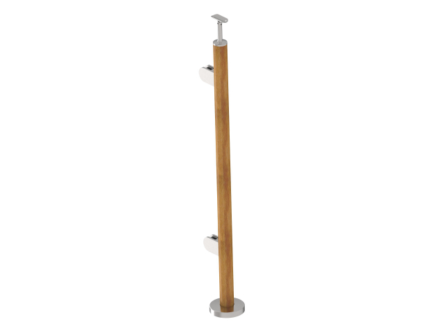Wooden pole AISI304+BEECH, D42,4/2xModel22/H1000mm