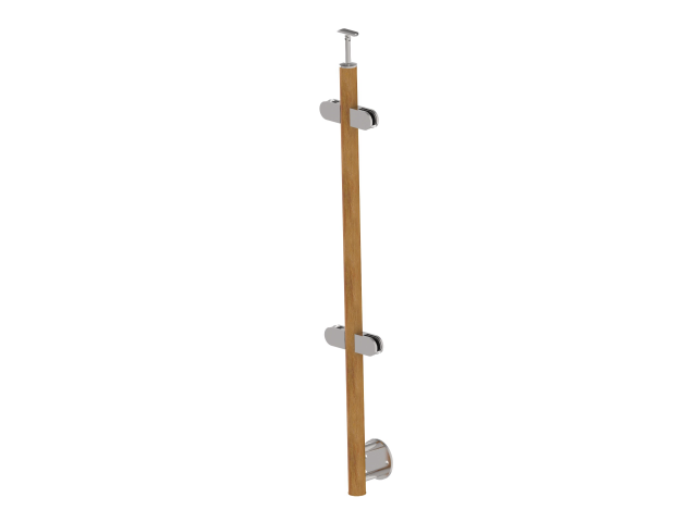 Pole AISI304+BEECH, D50, H1000mm, D42,4x2