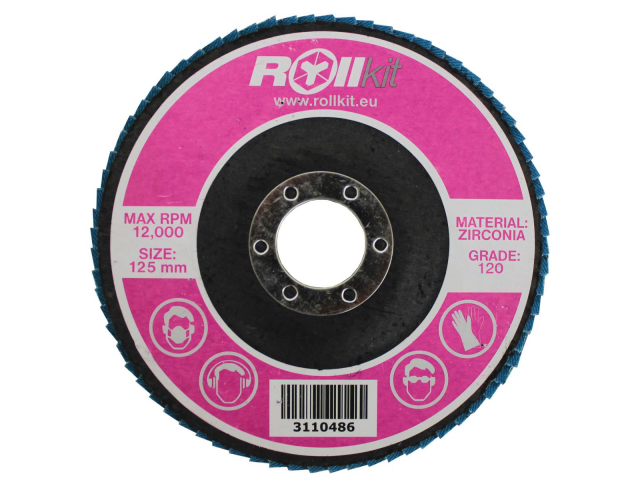Flap grinding discs for stainless steel, D125, d22,2, t7,25 mm, P