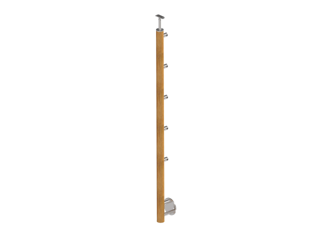 Drewniany słupek DUB (OAK) D50mm, 5xd12mm, v=100cm
