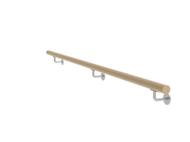 Dřevěné madlo dub a nerezové držáky, L2000mm