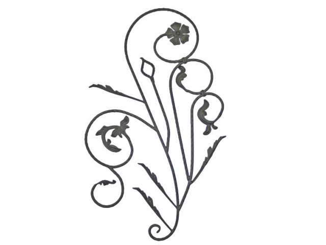 Ornament-left h1120, b680, P/111-D12mm, hammered