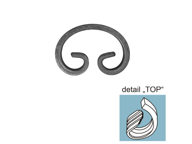 Scroll "C" h80, b55, 12x6mm