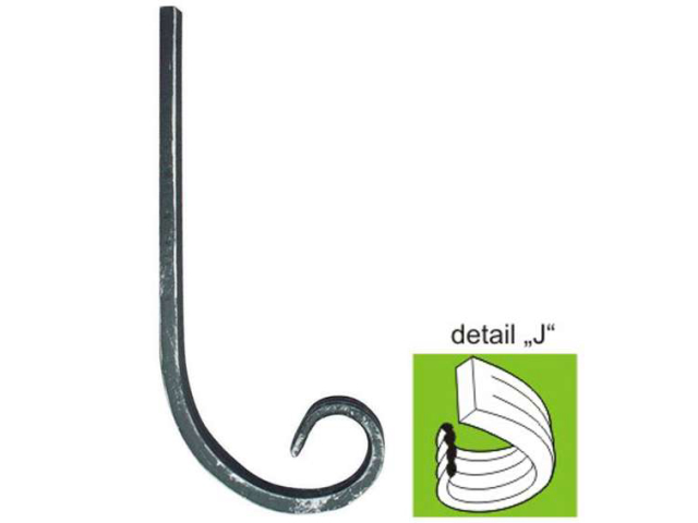 Element tvarovaný,kovaný prvek 70x130, 12x12mm