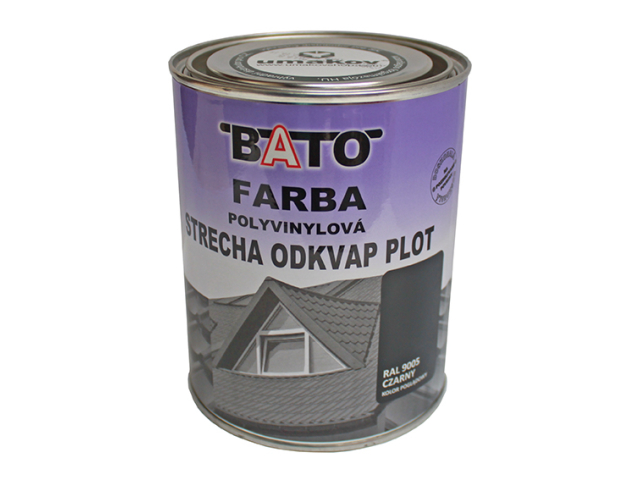 Farba polyvinylová, čierna RAL9005 satin 1kg(0,8L)