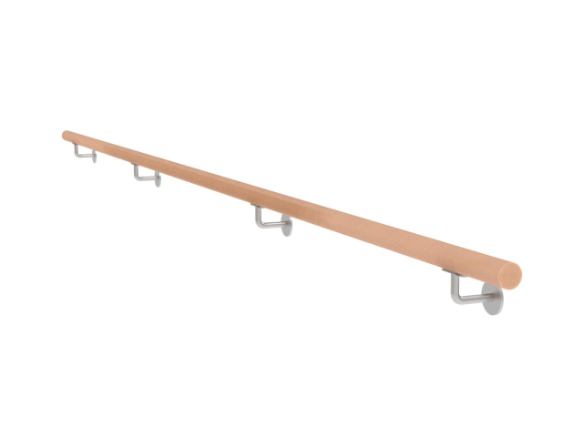 Holzhandlauf, Buche mit Edelsahlhalterungen, L4000mm