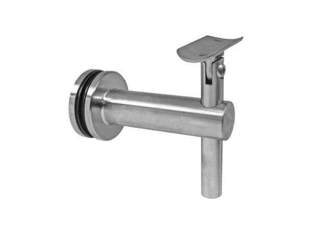 Glass-mounted handrail bracket