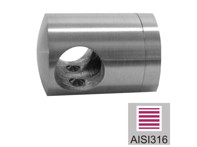 Uchwyt przelotowy złączny AISI316, 40x40x2/d10mm