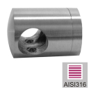 Uchwyt przelotowy złączny AISI316, 40x40x2/d10mm