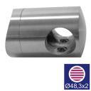 Crossbar holder, connector AISI316, d12/D48,3mm