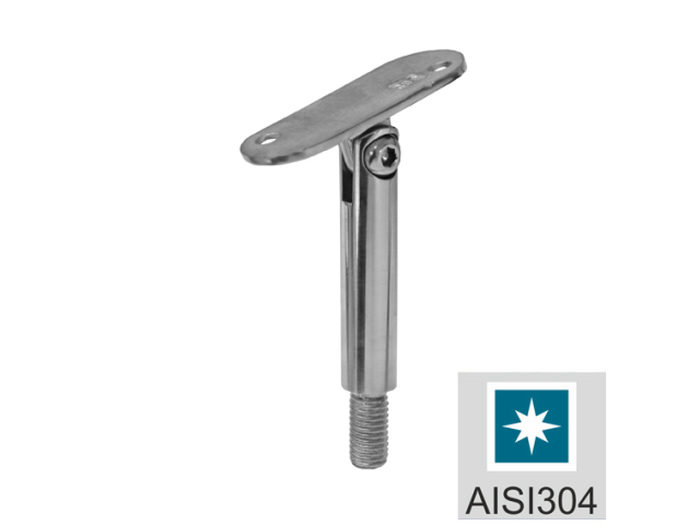 Držák madla, Lesk, zábradlí AISI304, 40x40x2/M10mm