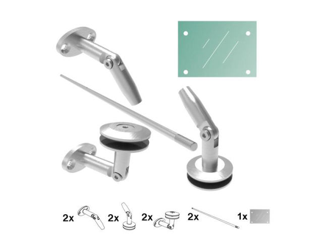 Vordachsystem mit Glas AISI304, M12mm