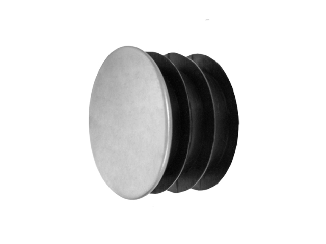 Plastic tube insert with polished chrome end cap f