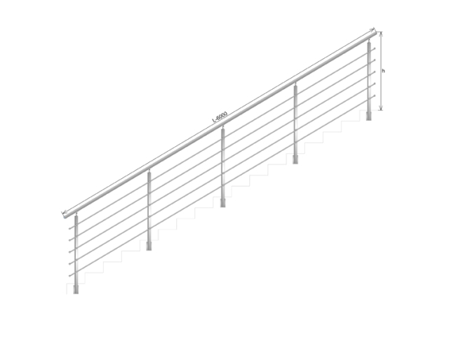 Schodiskové zábradlí,  BS, inox AISI304, 40x40x2/4