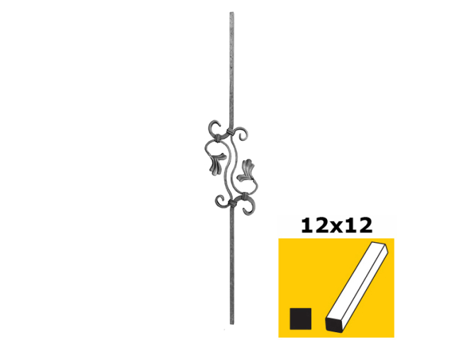 Decorated rod h900, b160mm, 12x12mm