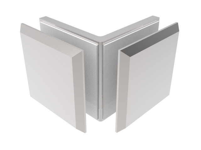Glass clamp, Zamak, 90°, T 8-10 mm
