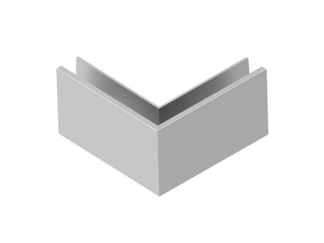 Top mount - verre AL/ELOX/Satin L195mm, 90°out