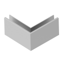 Top mount - verre AL/ELOX/Satin L195mm, 90°out