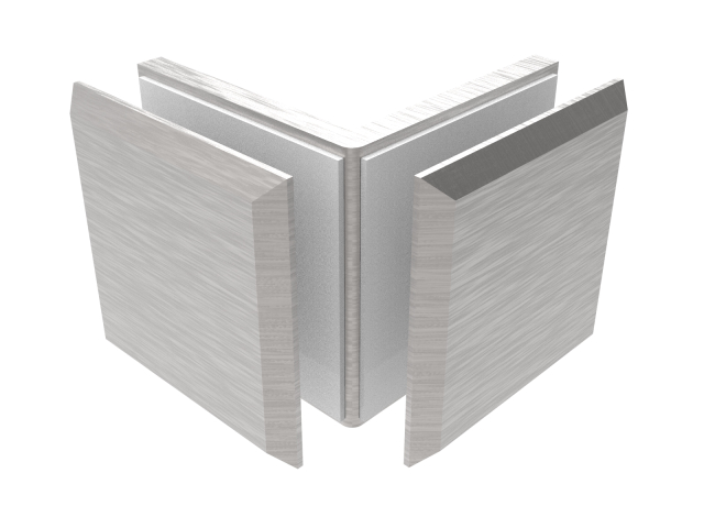 Glass clamp, Zamak, 90°, T 8-10 mm