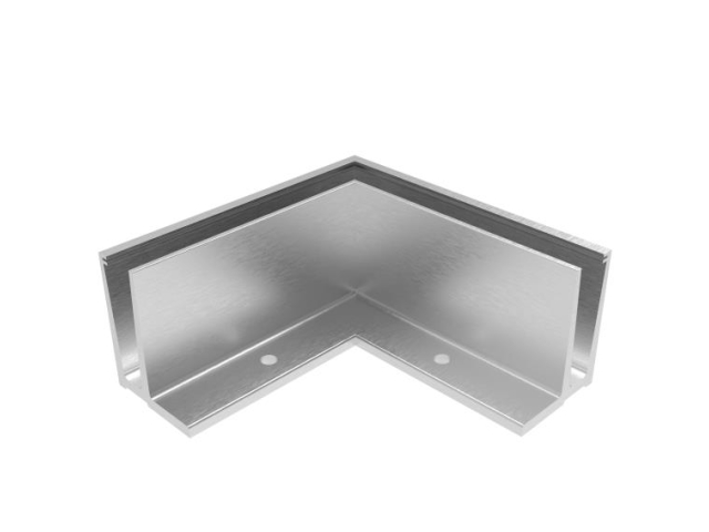 Montage supérieur - verre AL/ELOX/Satin , 90°out