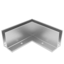 Montage supérieur - verre AL/ELOX/Satin , 90°out