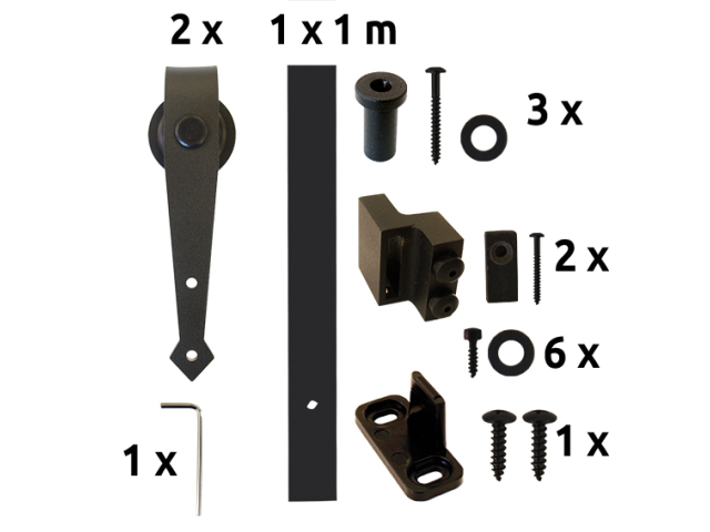 sliding barn door hardware - mini -  "Gladio"