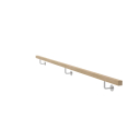 Wooden handle oak and stainless steel holders, JP40x40mm/L3000mm