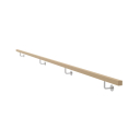 Wooden handle oak and stainless steel holders, JP40x40mm/L4000mm