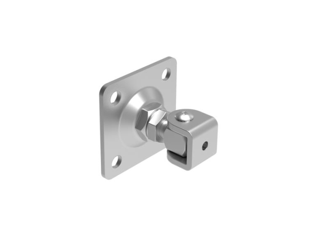 Zawias regulowany z płytką, AISI 304 M16, 80x80mm