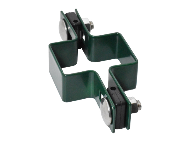 Morsetto continuo per palo ZnPVC 60x40mm verde