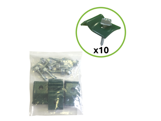 Zöld ZnPVC csavaros huzalbilincs 10db