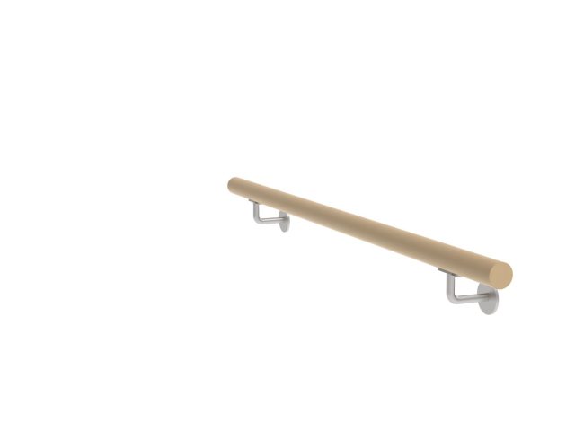 Wooden handle oak and stainless steel holders, L1200mm