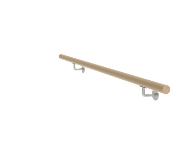 Wooden handle oak and stainless steel holders, L1600mm