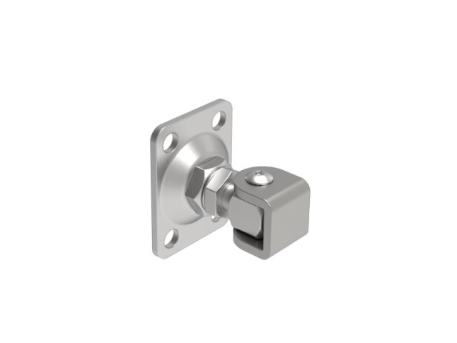 Zawias regulowany z płytką, AISI 304 M12, 80x80mm