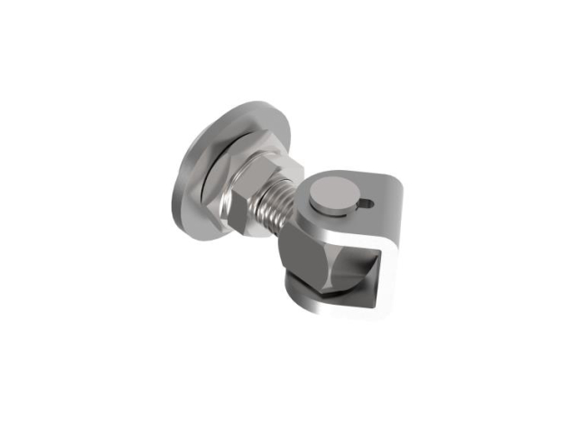 Adjustable hinge with rotary plate M12, AISI 304