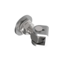 Adjustable hinge with rotary plate M12, AISI 304