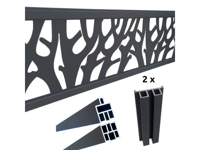 Dekoratives Panel Baum 1830x250mm Anthrazit