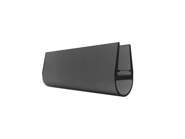 Floor glass door seal. BLACK