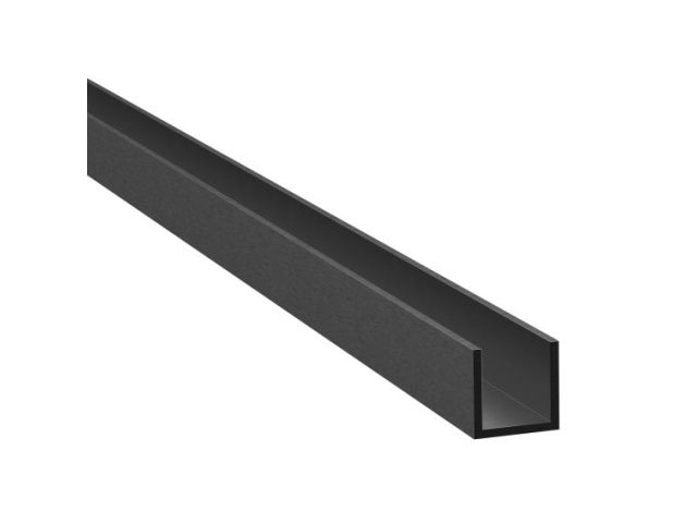 Aluminium U profile AL 20x12x2mm BLACK