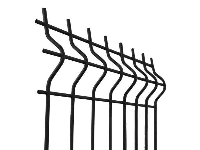 Hegesztett kerítéspanel 3D ZnPVC 2500x1230x4mm fekete