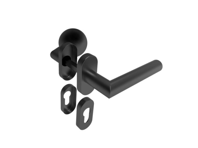 Rozsdamentes kilincs - zártakaróval AISI 304, BLACK