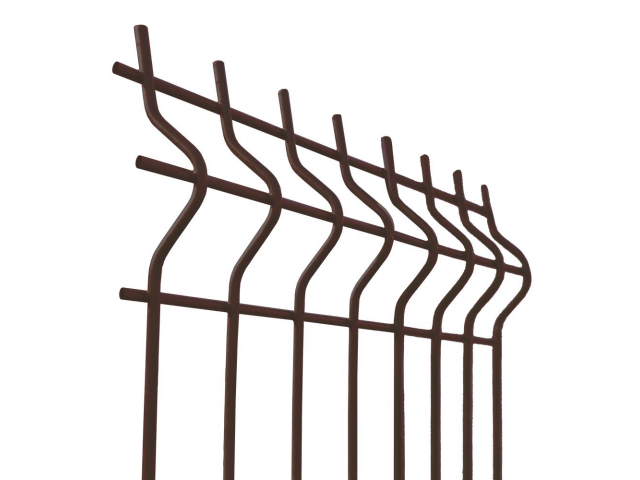 Zváraný plotový panel 3D ZnPVC 2500x1730x4mm hnedá